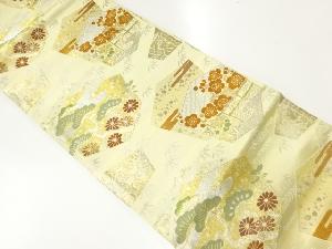 アンティーク　変わり亀甲に松竹梅模様織出し袋帯（着用可）